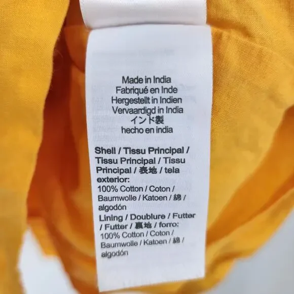 J. Crew Factory Cotton V-Neck Mini Dress Pockets in Marigold Size Small - Picture 6 of 7